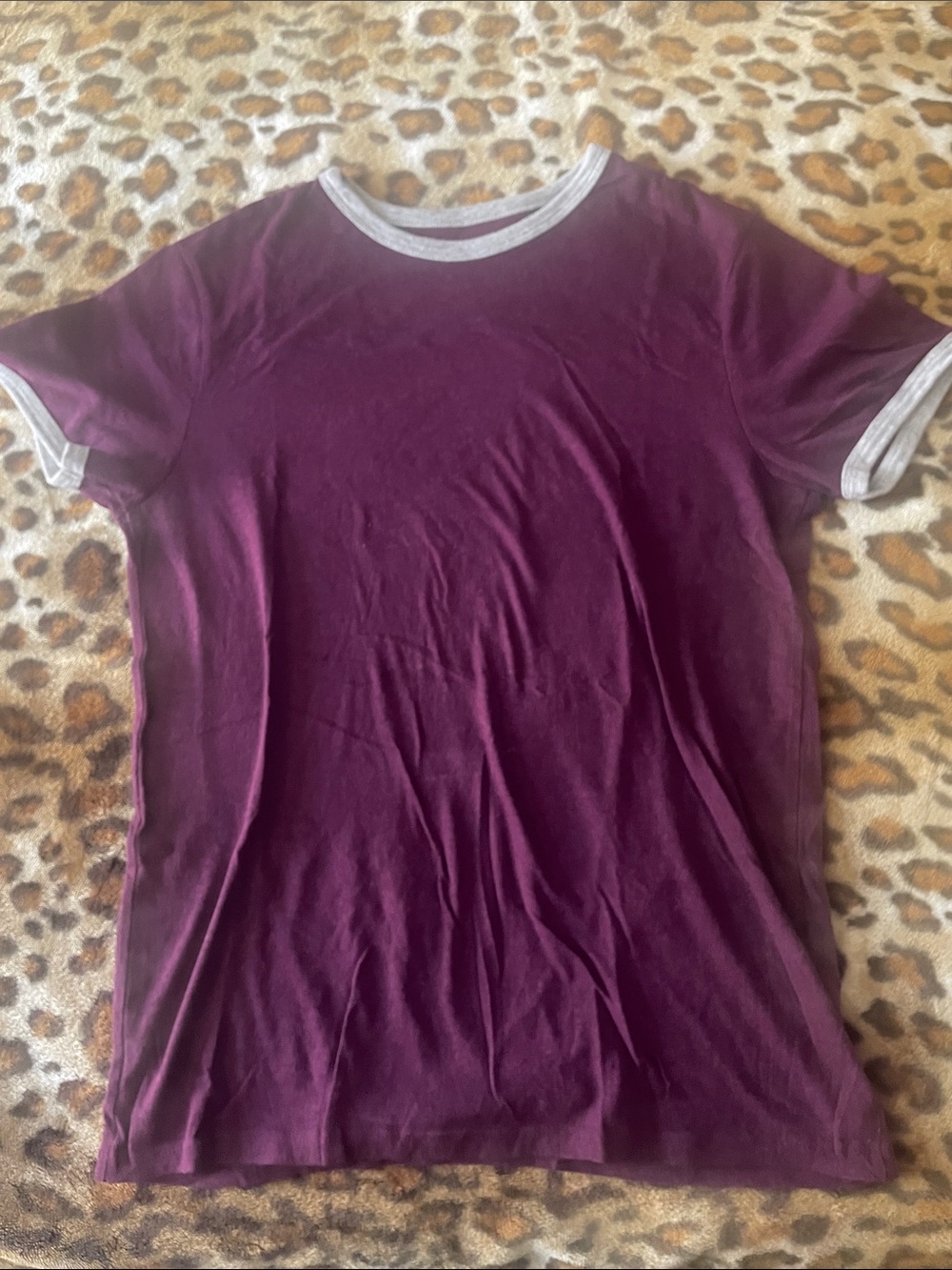 Goodfellow & Co Purple Tee with Gray Neck Trim